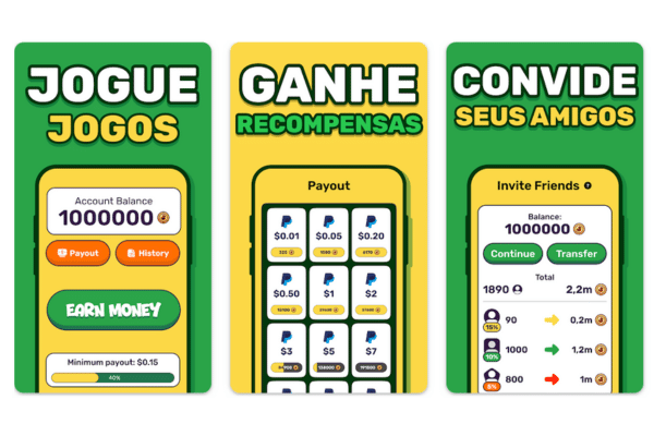 Capturas de tela do app CashDuck