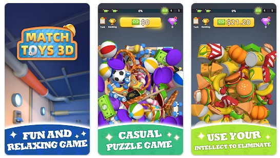 Capturas de tela do App Match Toys 3d