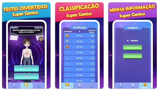 Capturas de tela do app Super Genius