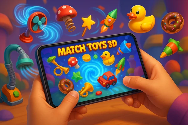 Ganhar dinheiro com jogo: App Match Toys 3D